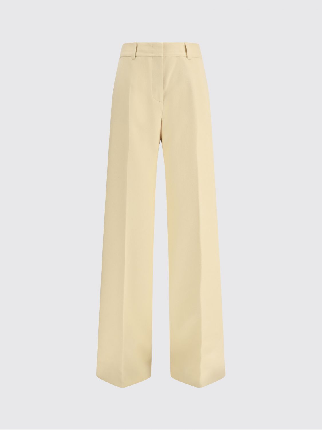 Ermanno Scervino High Waist Wide Leg Trousers With Belt Loops In Yellow