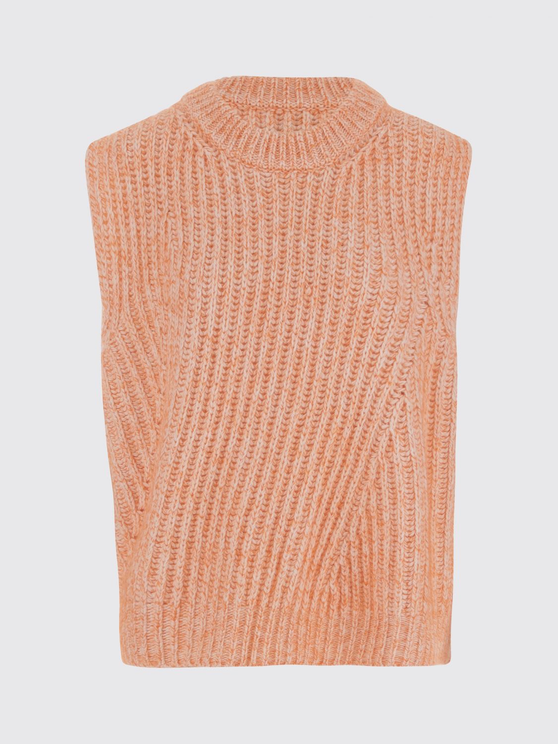 Sa Su Phi Sleeveless Ribbed Wool Blend Jumper In Orange