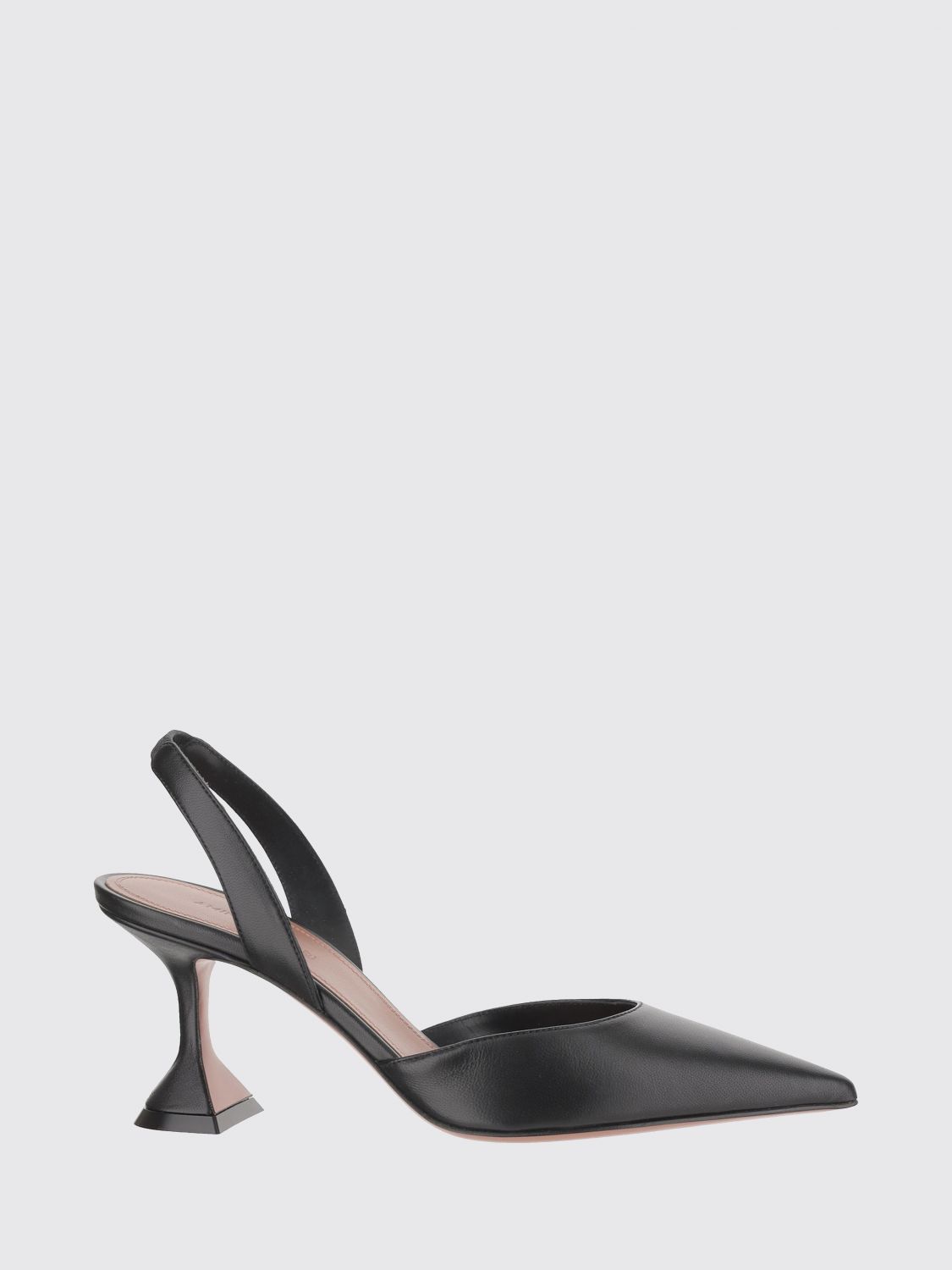 Amina Muaddi Black Calf Leather Bos Taurus Platform Pumps In Multi