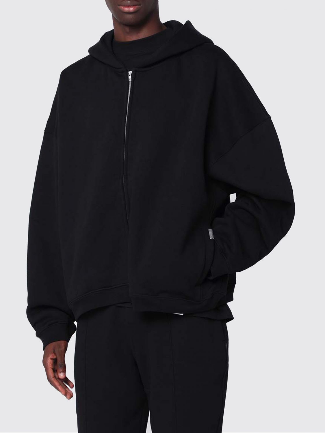 Represent Black Zipup Hoodie In Black