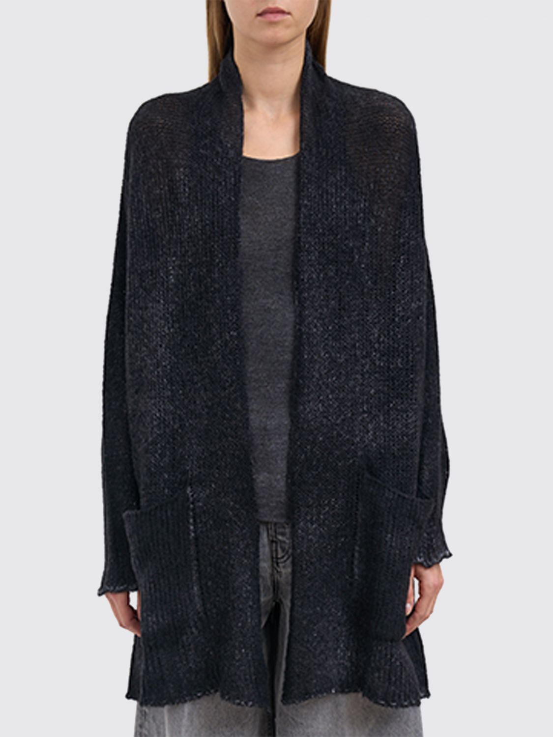 Avant Toi Cashmere And Silk Gauze Cardigan In Black