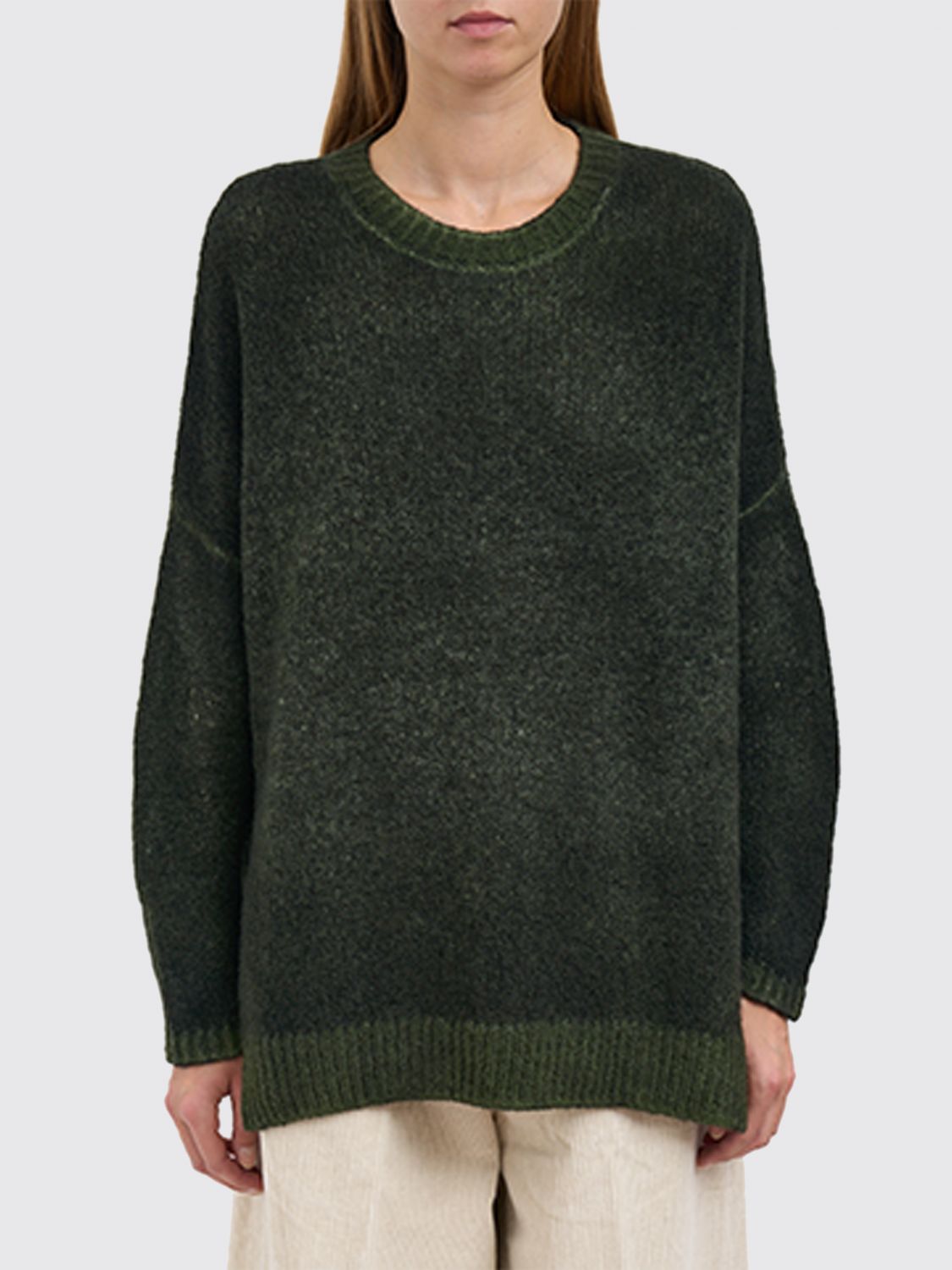 Avant Toi Crew Neck Cashmere And Silk Sweater In Green