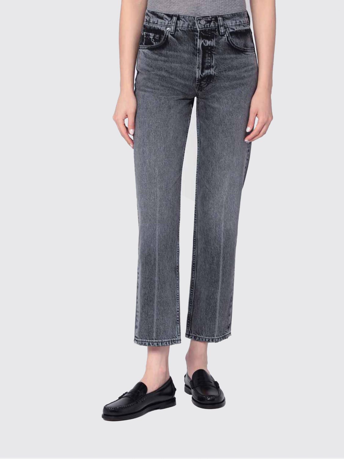 Anine Bing Cotton Jeans In Gray