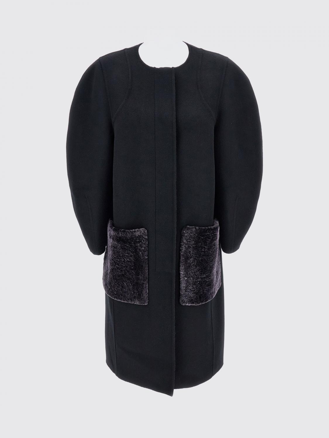 FENDI Cappotto in lana vergine e seta