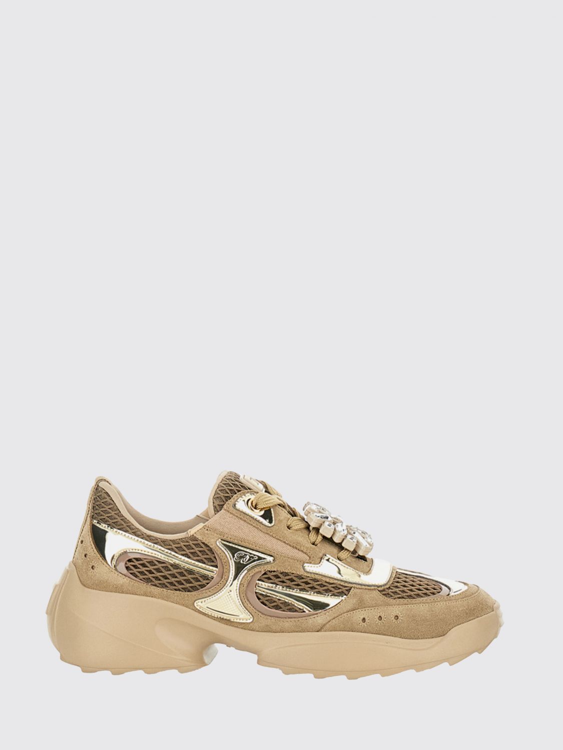 Roger Vivier Chunky Sole Sneakers Featuring Metallic Accents In Multi