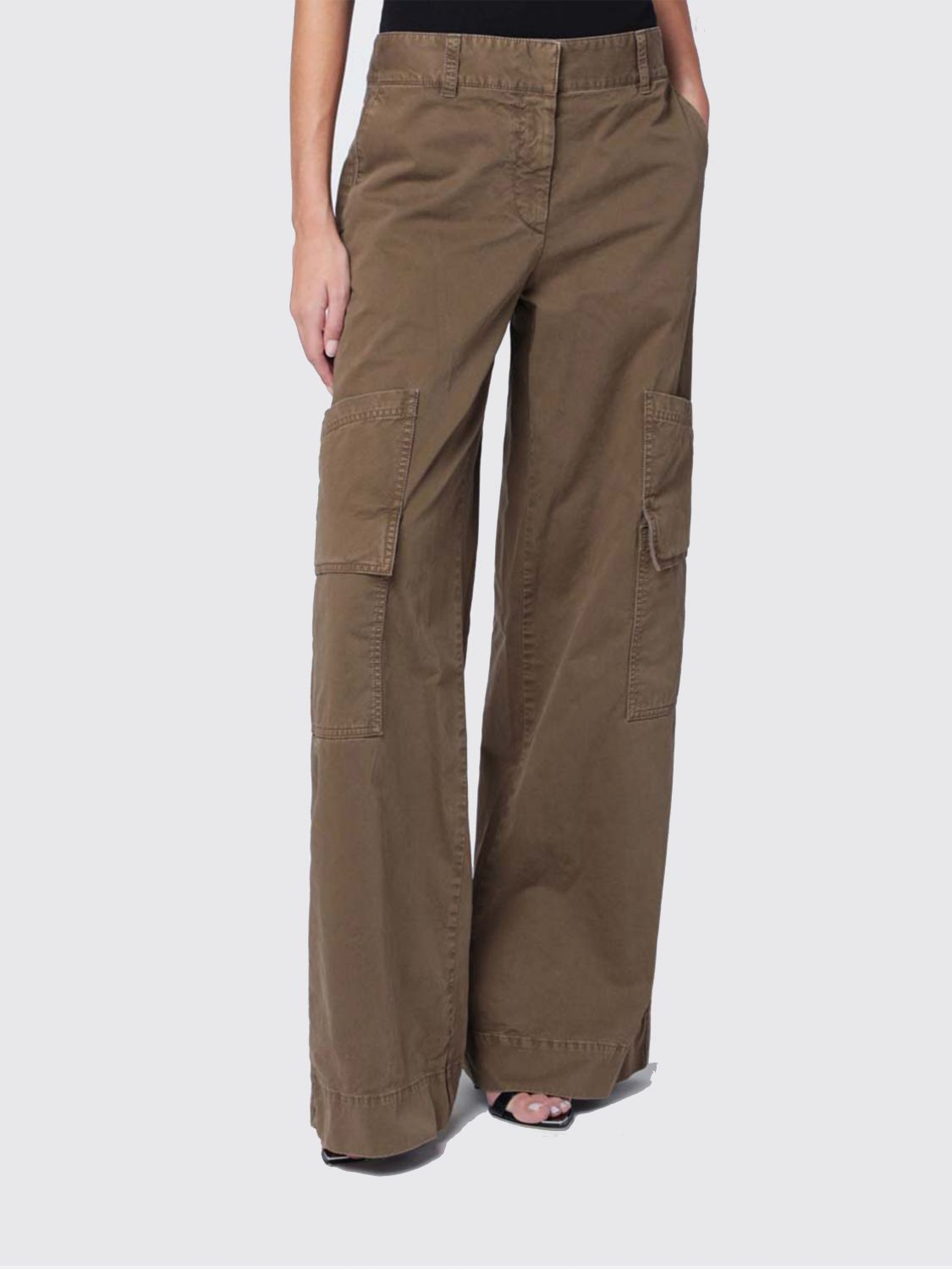 Off-White OFF-WHITE Pants Woman color Brown　OFF-WHITE パンツ ウーマンカラー ブラウン