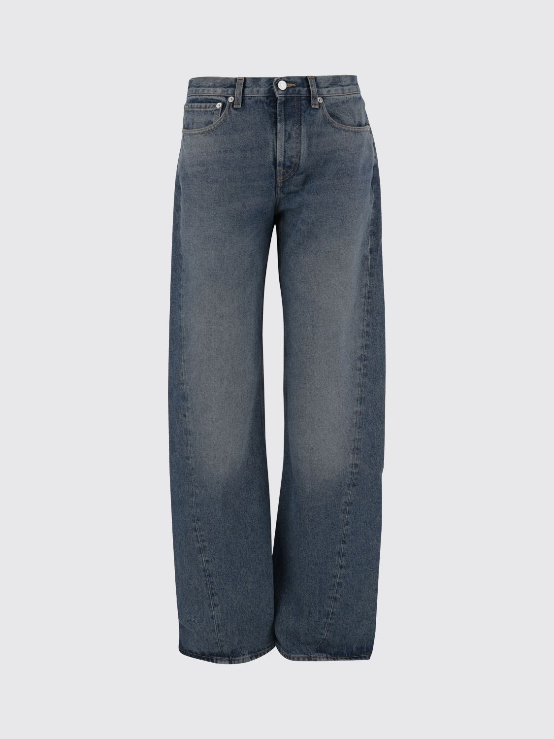 Armarium Washed Denim Jeans With Classic Five-pocket Design In Blue