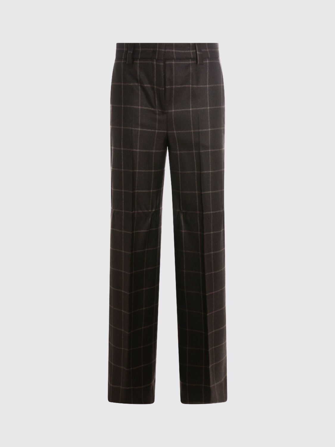 Incotex Checkered Straight Leg Trousers And Pockets In Brown