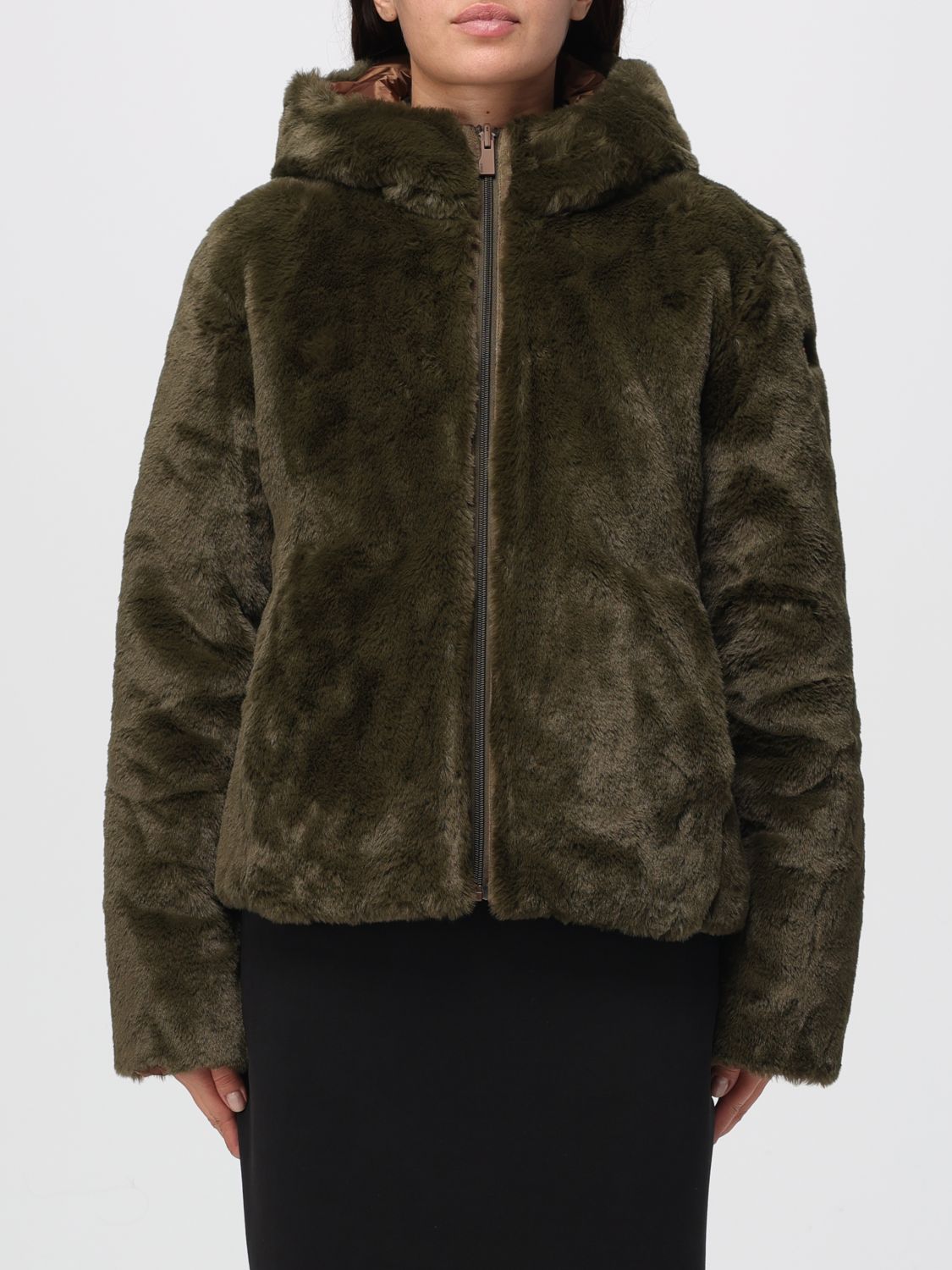 Suns Boards Fur Coat Woman Color Green In Green