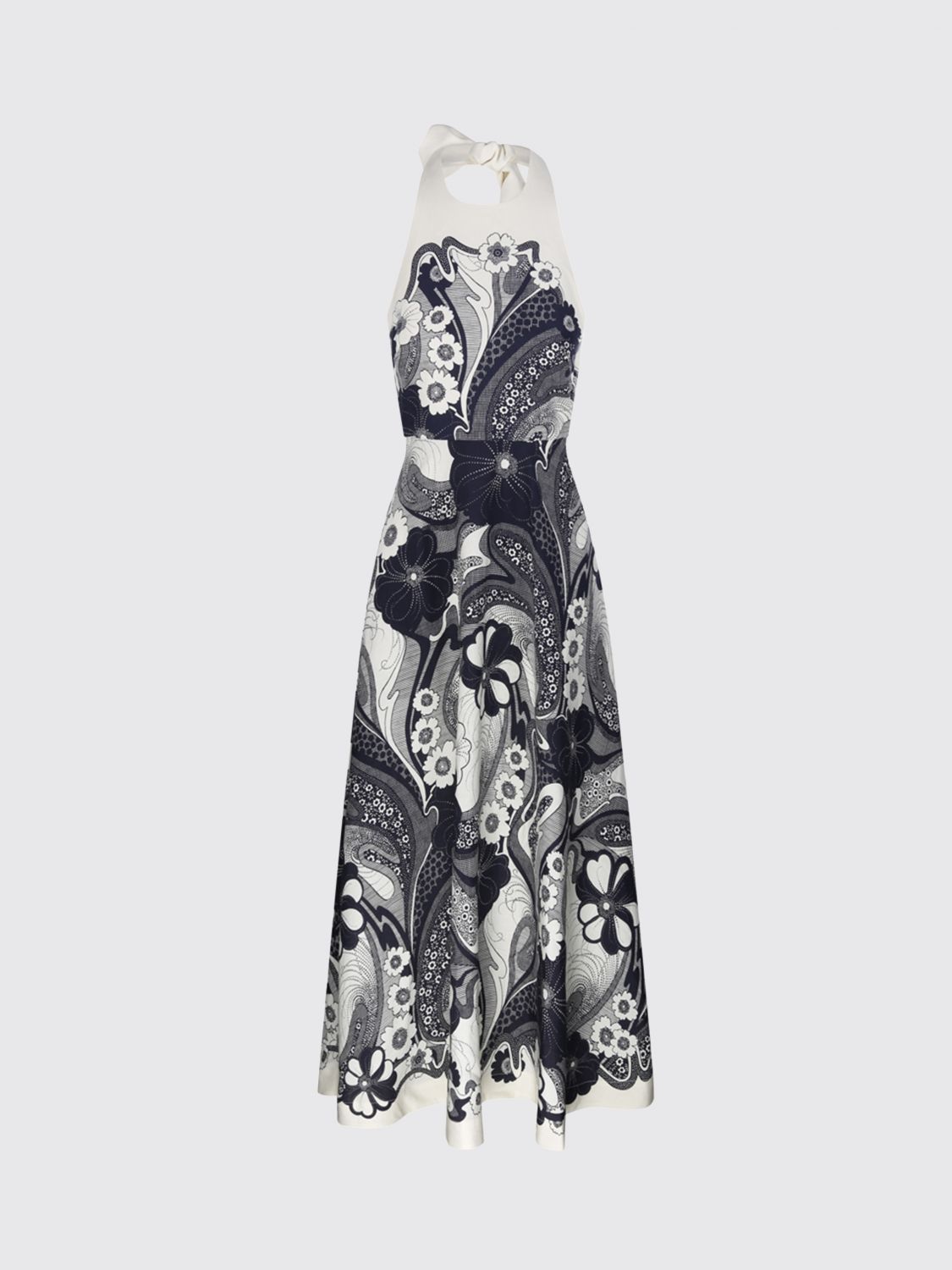 Alemais Mickey Linen Halter Midi Dress In Blue