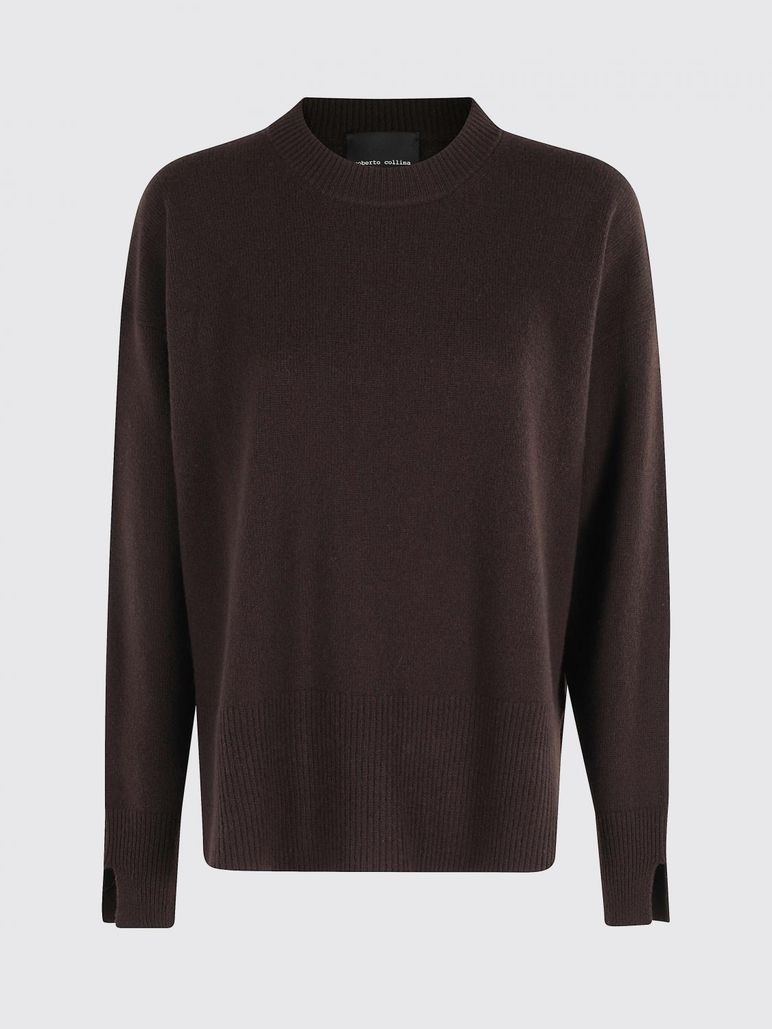 Roberto Collina Wool And Cashmere Crewneck Sweater Clothing In Brown