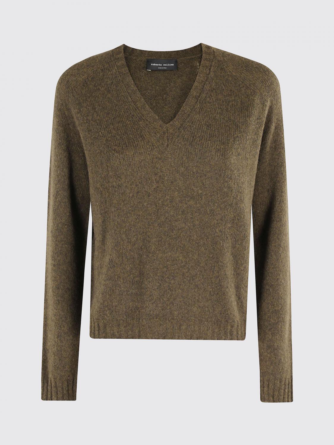 Roberto Collina Sweater Woman Color Military In Brown