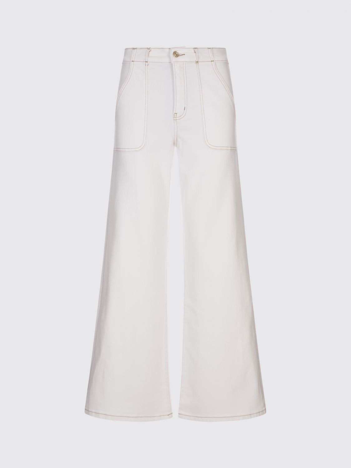 Frame Pants Woman Color White In White