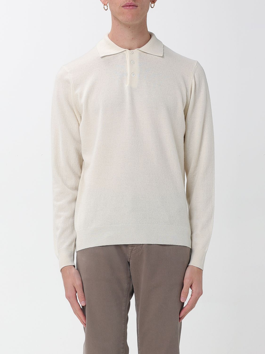 Drumohr Polo Shirt Men Color White In Gray