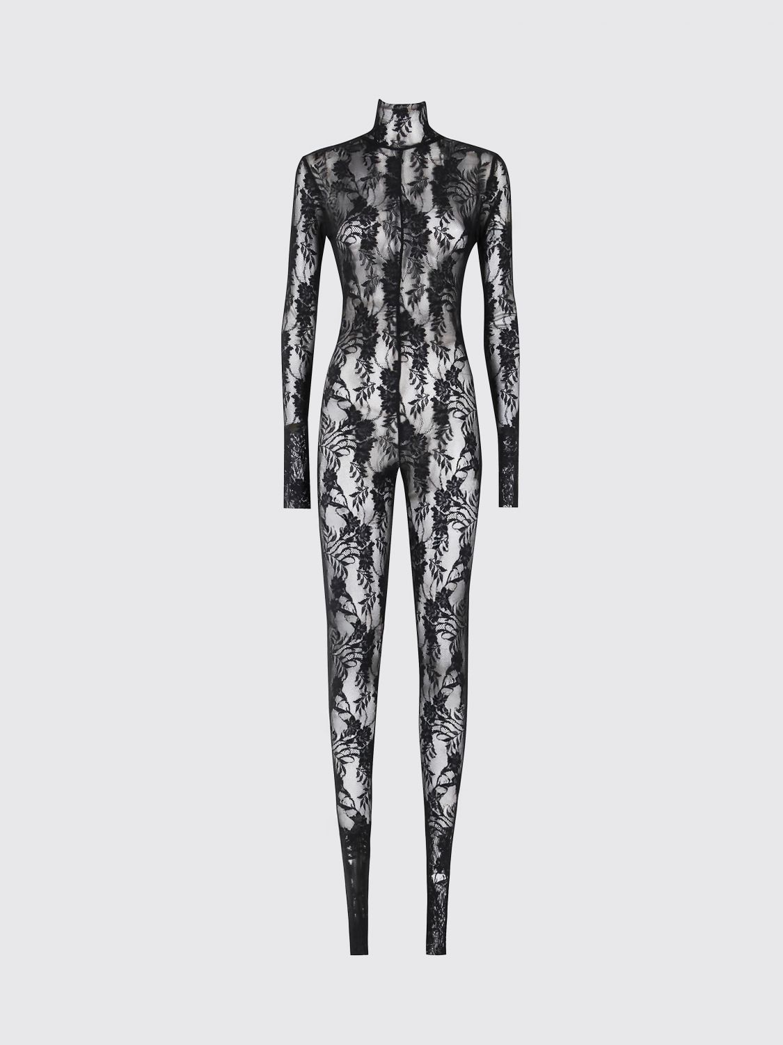 Norma Kamali Long Sleeve Slim Fit Turtle Catsuit With Footie In Black
