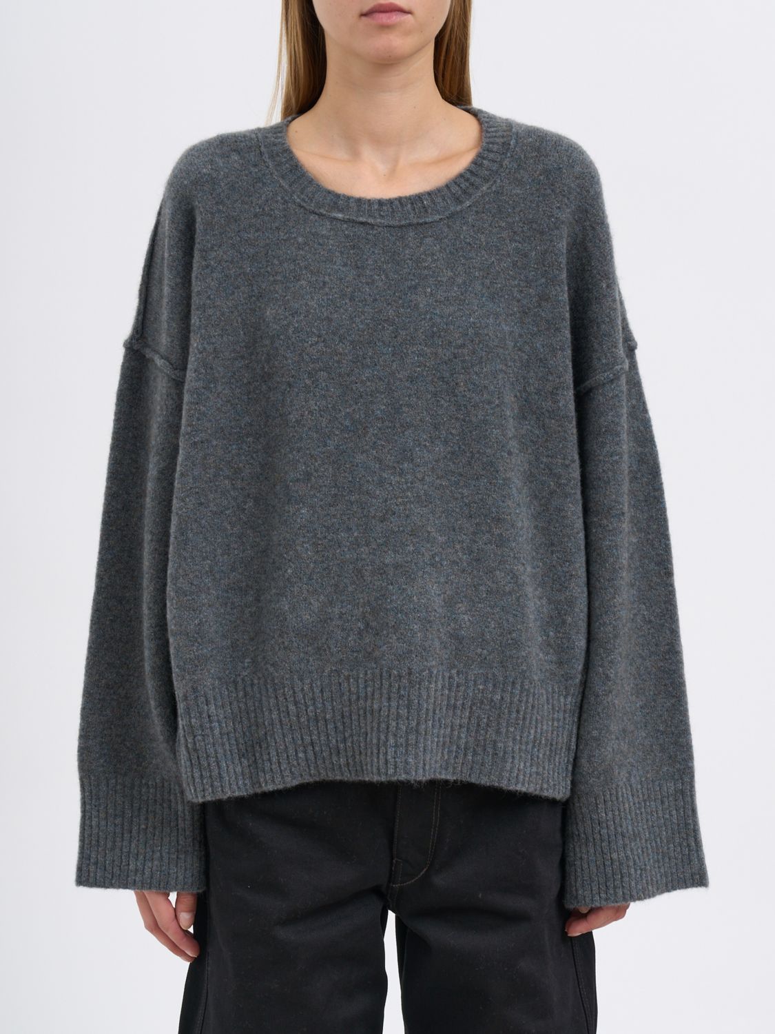 Isabel Benenato Sweater Woman Color Grey In Gray