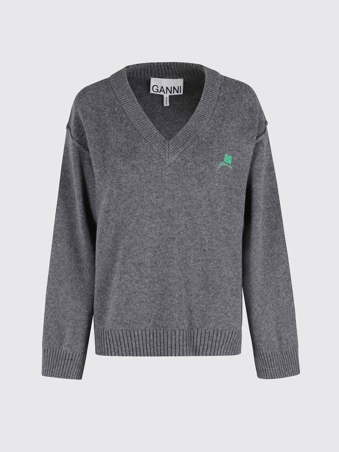 Ganni Sweater Woman color Grey