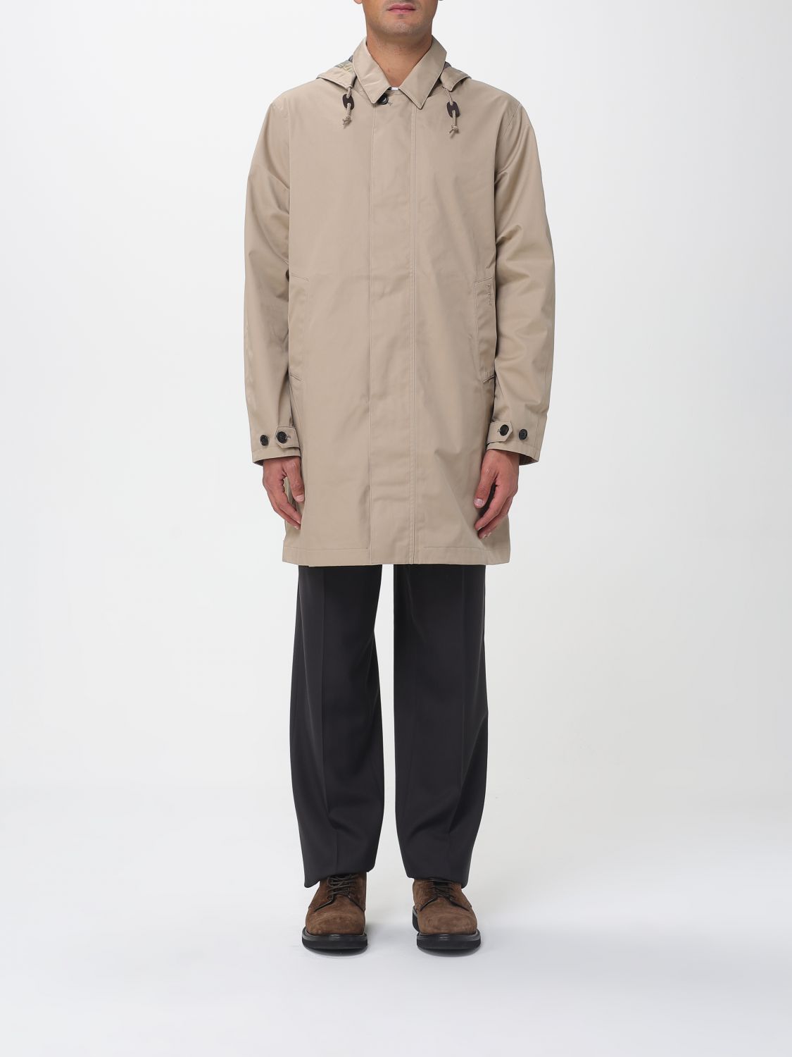 Barbour Coat Men Color Beige In Metallic