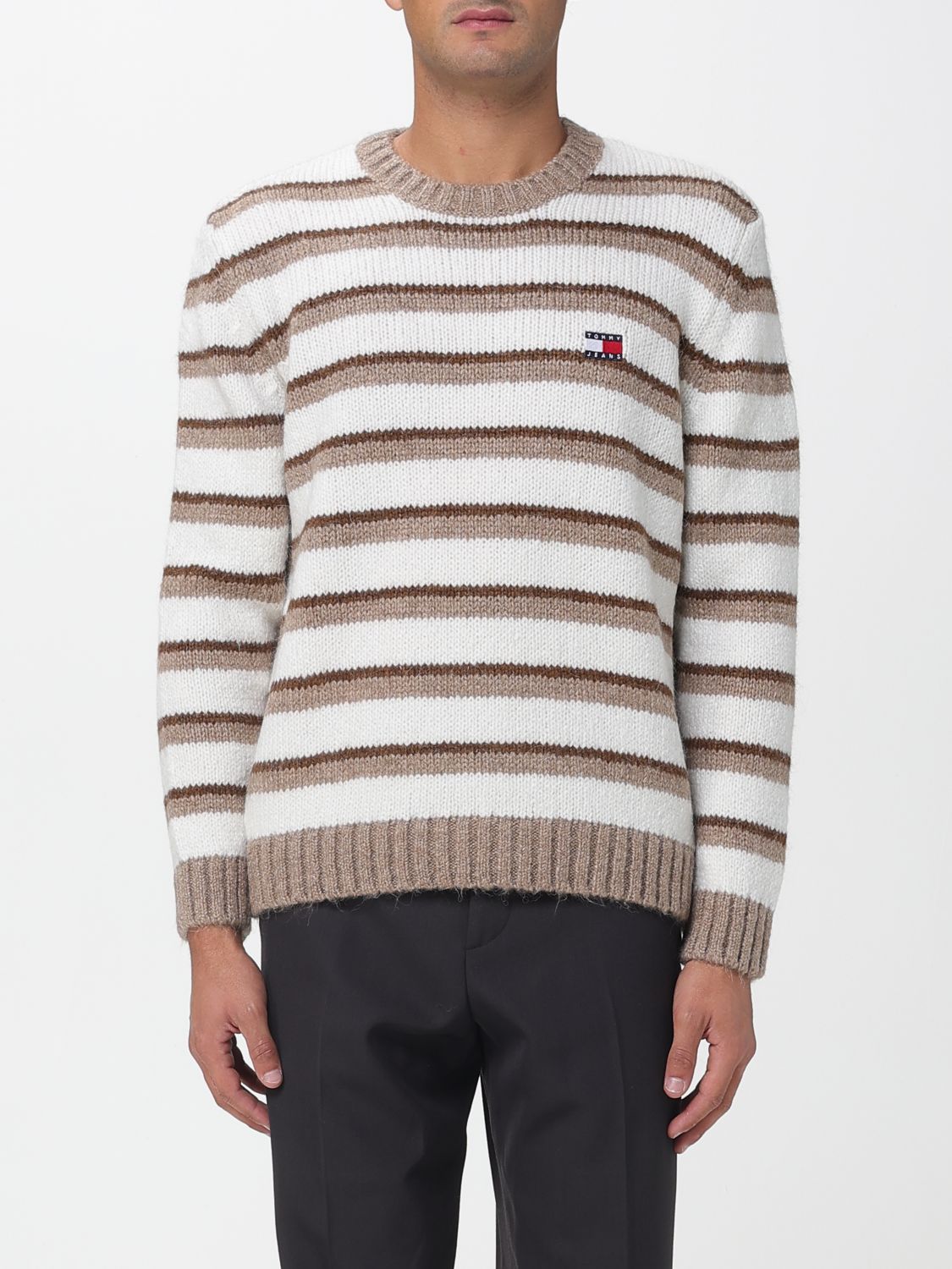 Tommy Jeans Sweater Men Color Multicolor In Black
