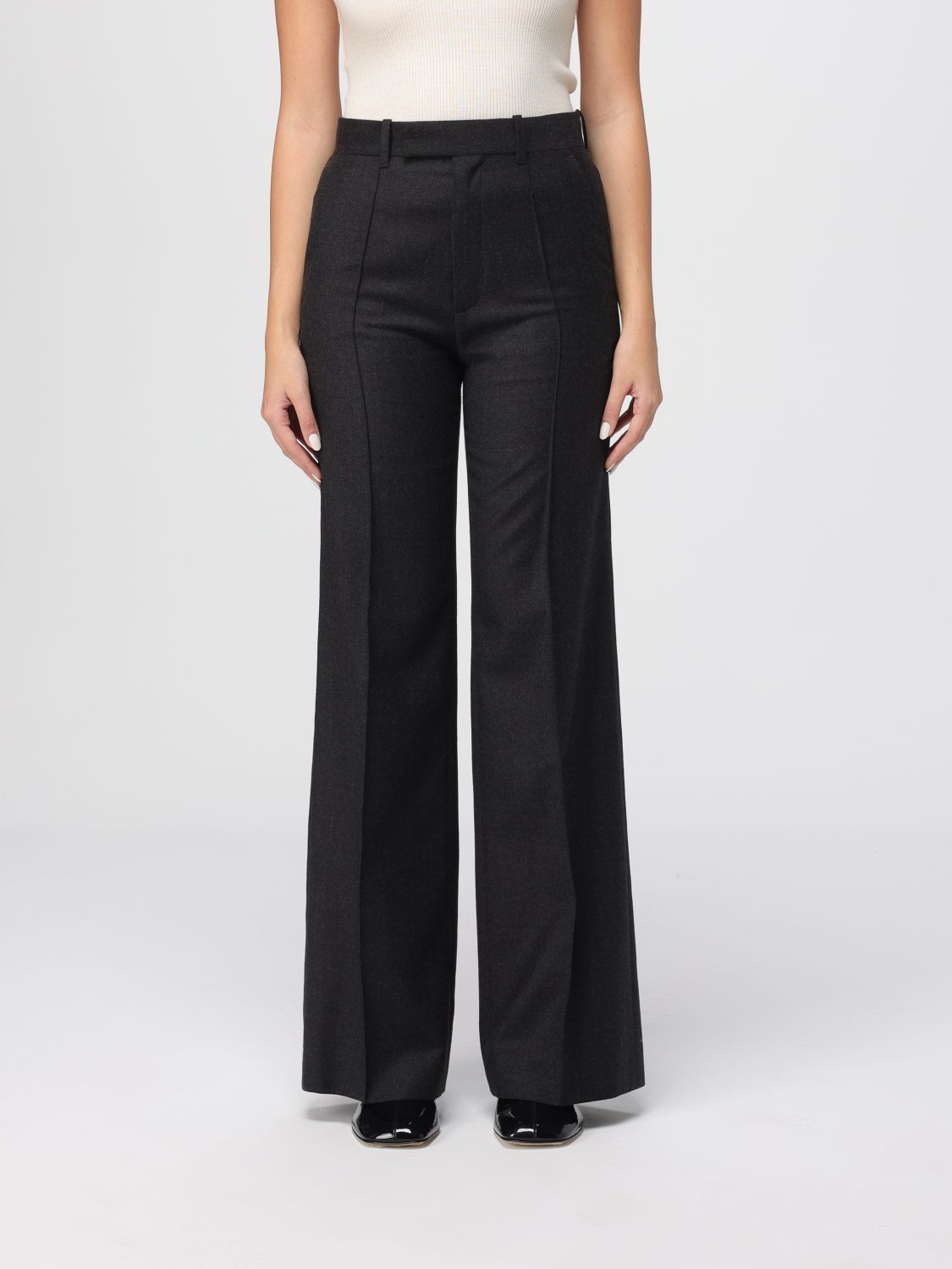 Phoebe Philo Pants Woman Color Grey In Black