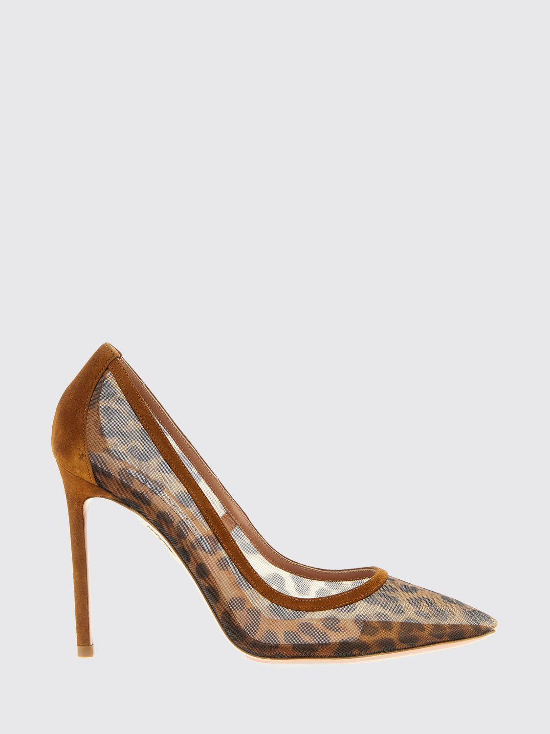 Aquazzura Leopard Printed Stiletto Heel Pumps In Brown