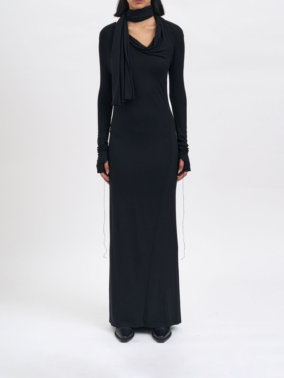Andrea Ya'aqov Long Modal Dress In Black
