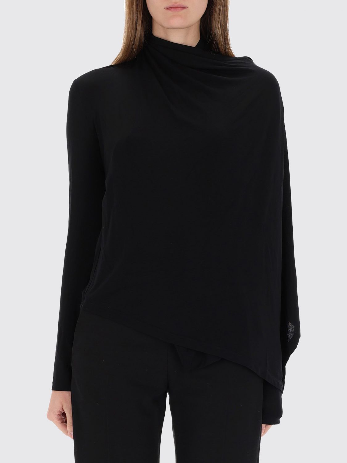 Helmut Lang Top With Scarf In Black