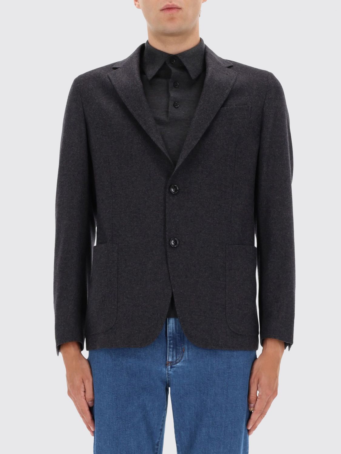 Zegna Shirt Jacket In Gray
