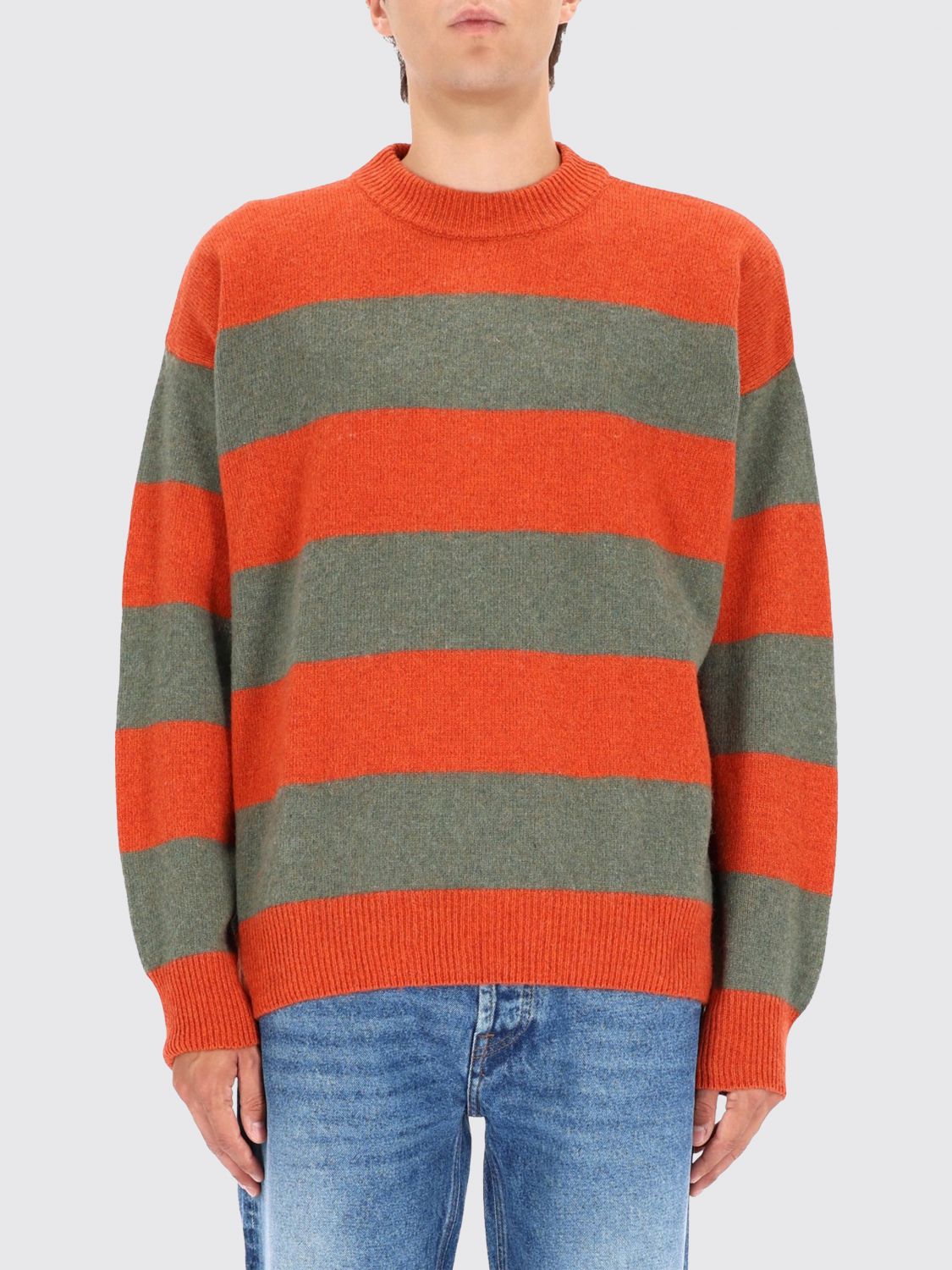 Amish Striped Wool Pullover In Multi