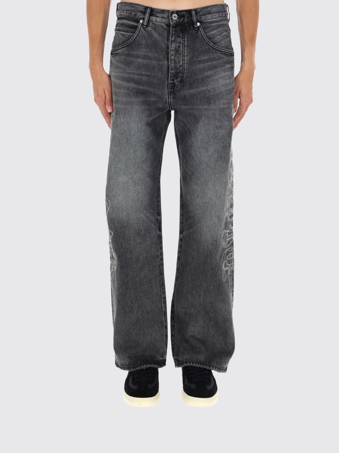 Purple Jeans Men Color Black