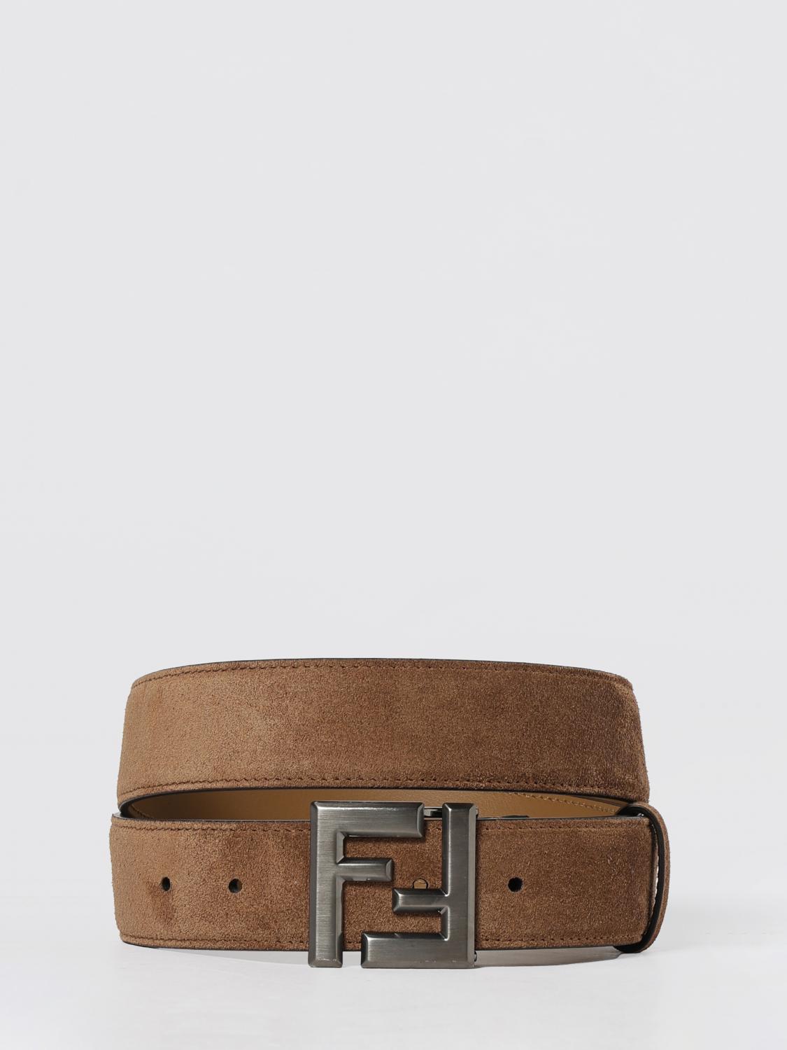 FENDI Cintura Squared FF in camoscio