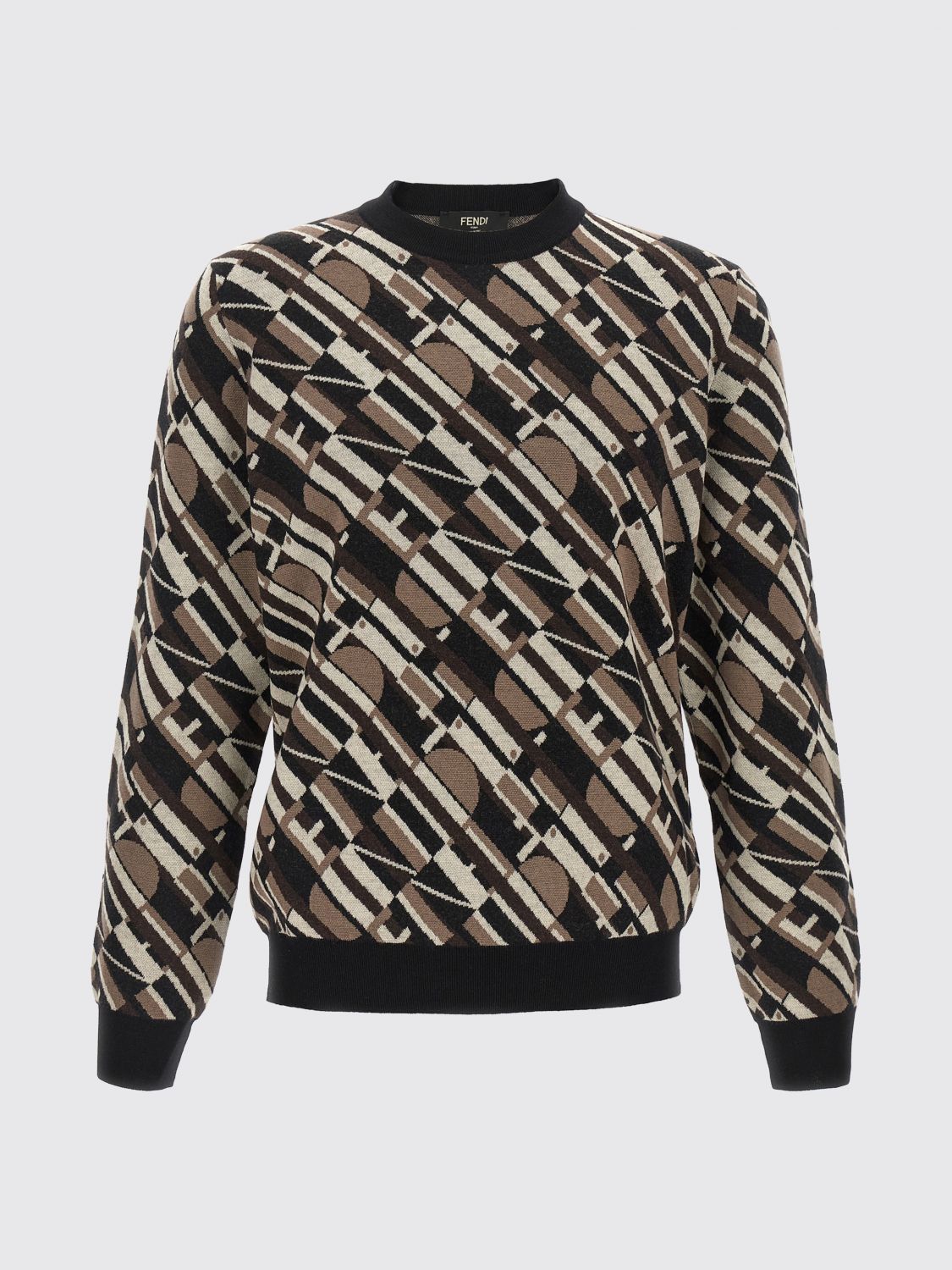 FENDI Maglia di lana con logo all-over