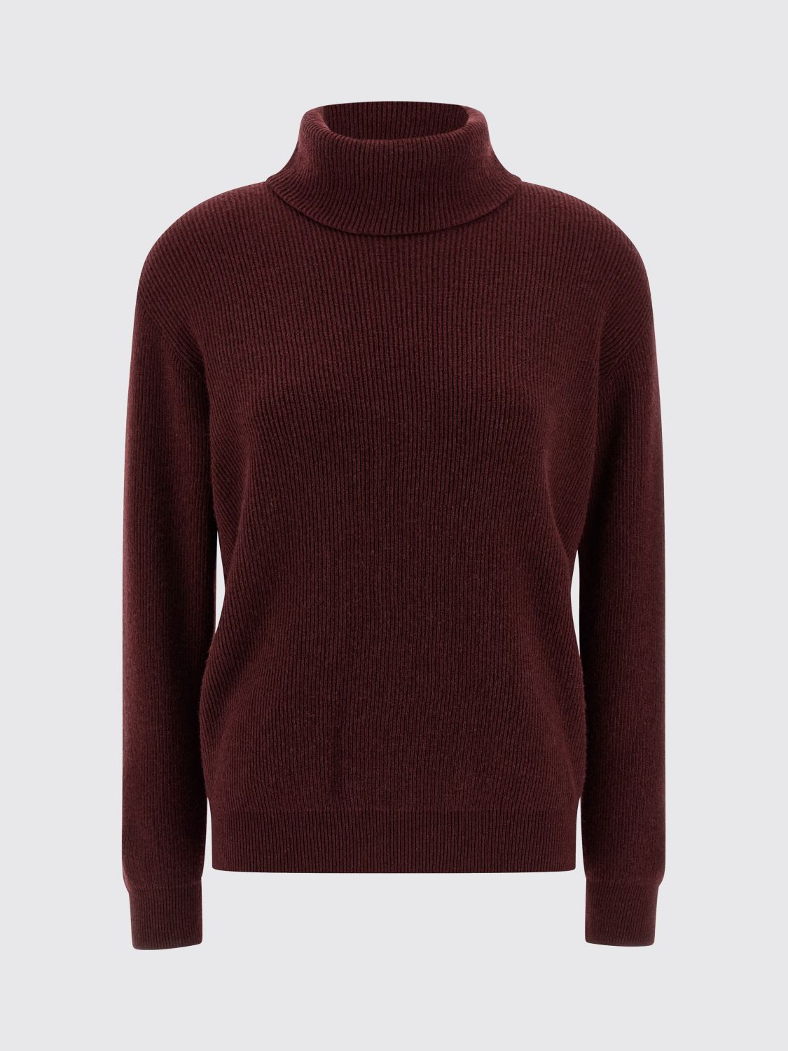 Brunello Cucinelli Coastal Turtleneck Knit Sweater In Burgundy