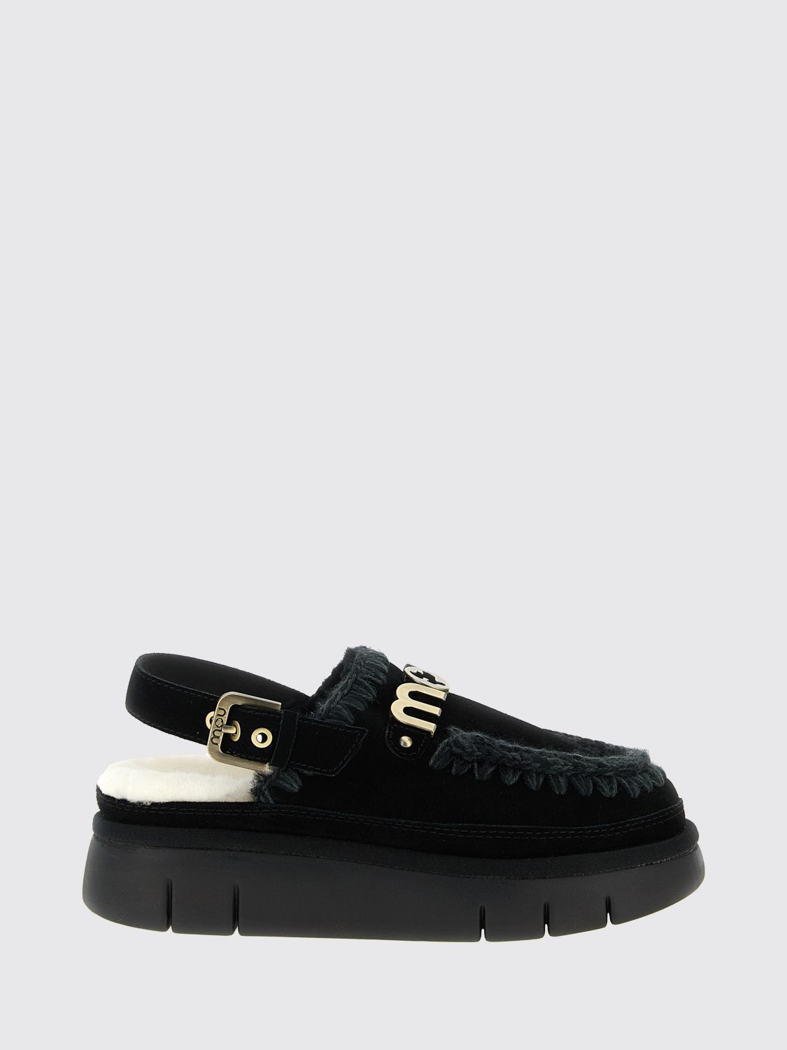 Mou 'bounce Clog Back Strap' Sabots In Black