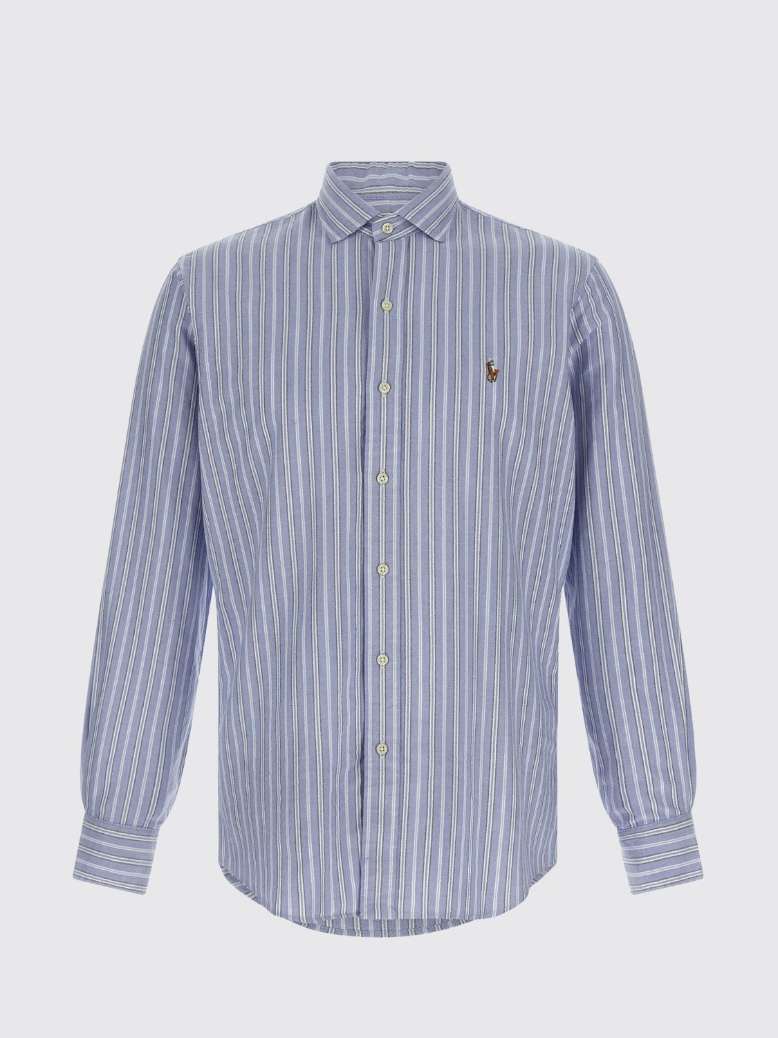Polo Ralph Lauren Button-down Collar Striped Design Shirt In Blue
