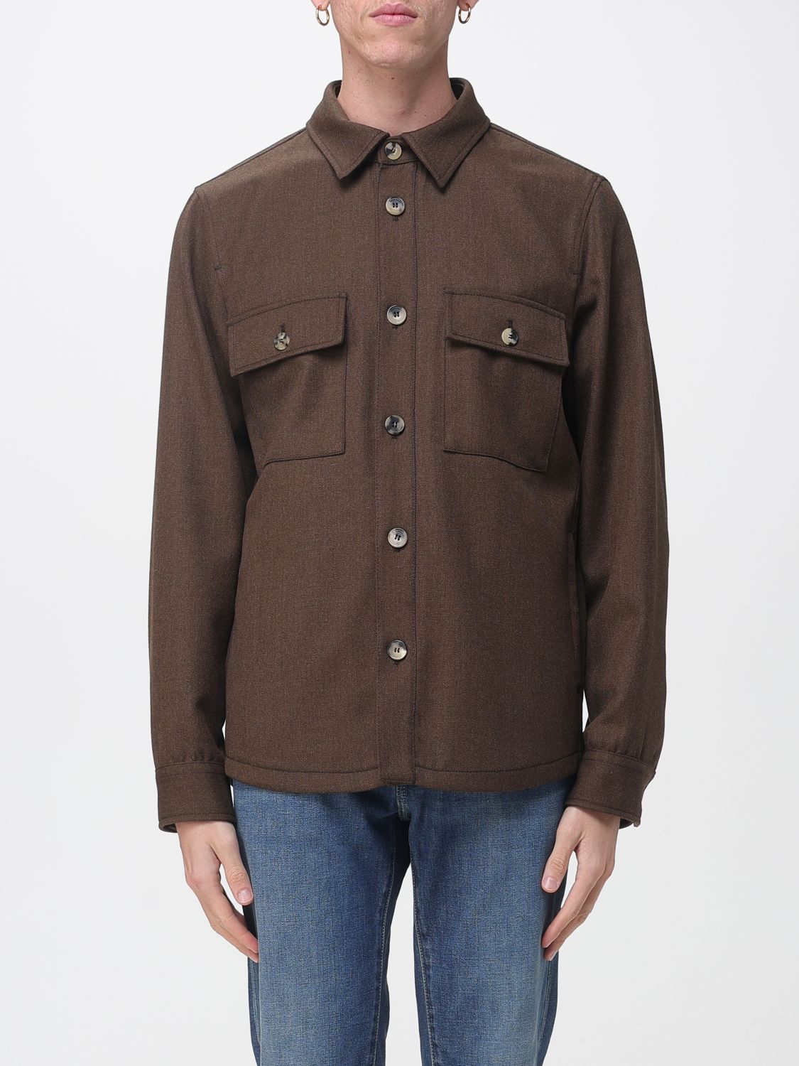 Jacob Cohen Utility-inspired Overshirt With Classic Kent Collar And Buttoned Pockets In Multi
