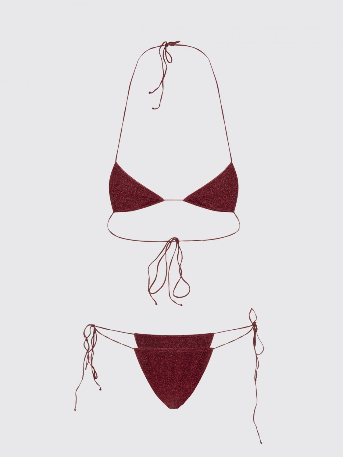 Oseree Triangular Bikini In Burgundy