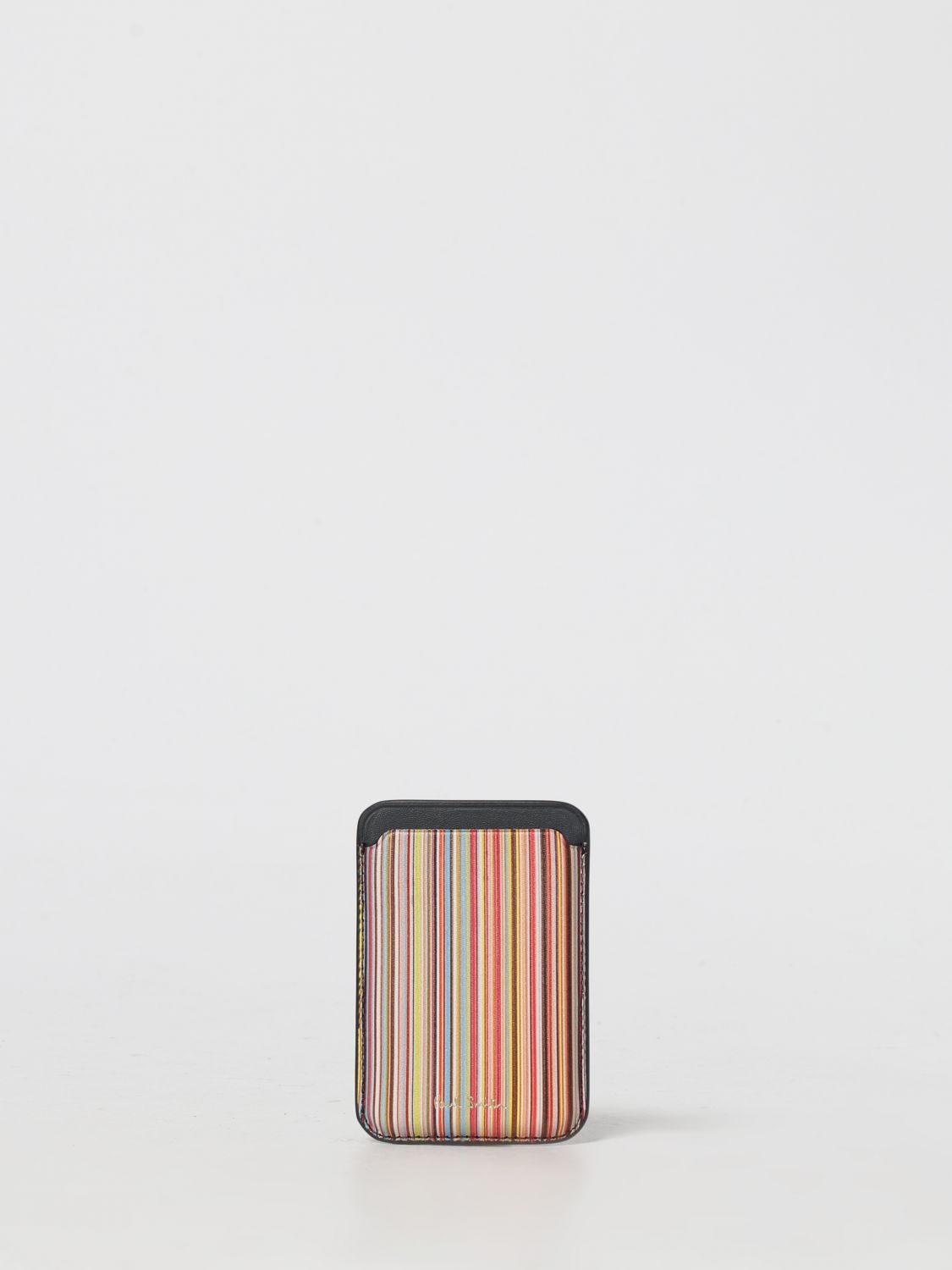 Paul Smith 'signature Stripe' Iphone Magsafe Leather Credit Card Case Multicolour In Multi