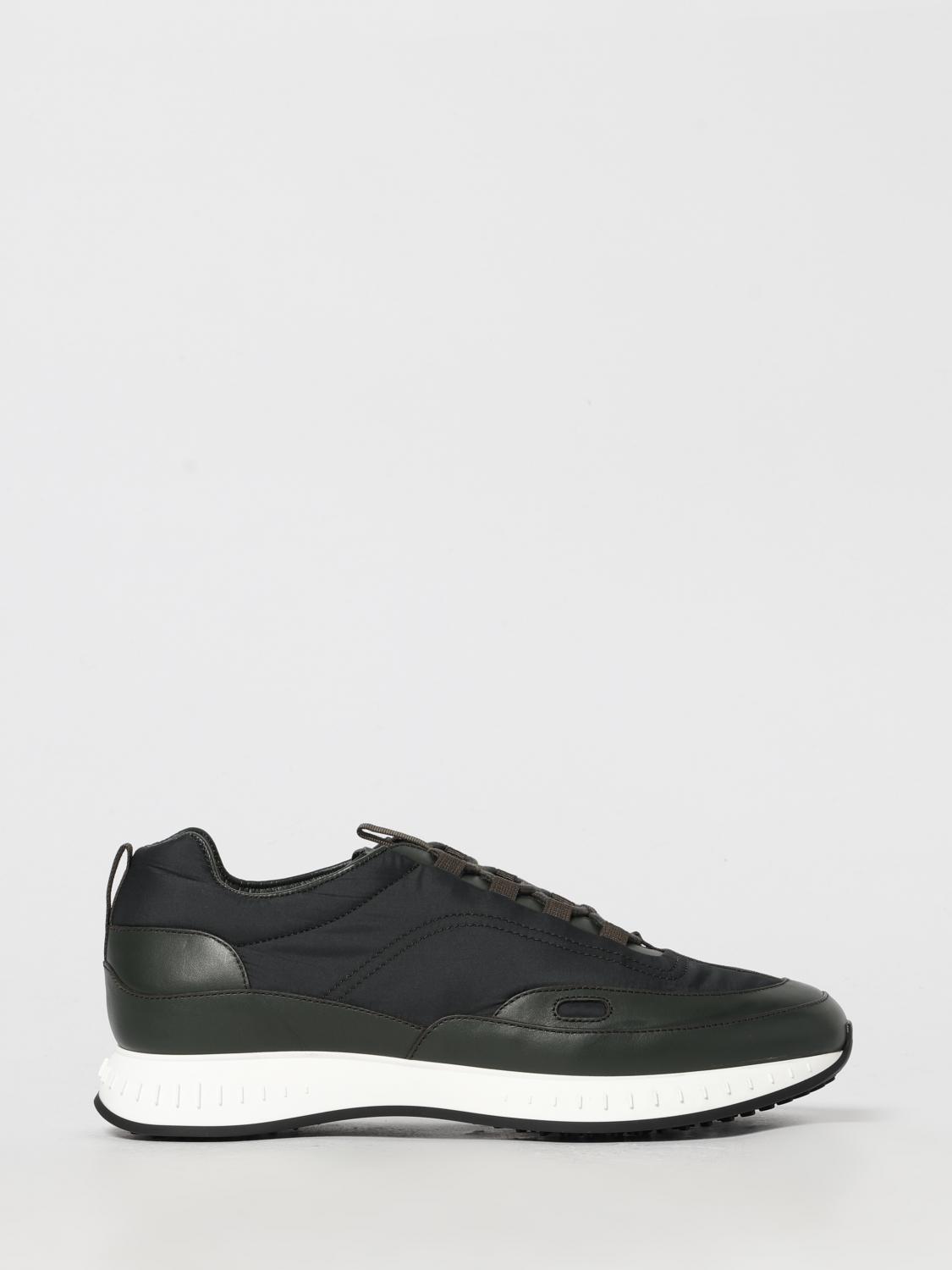John Lobb Navy Blue Leather Sneakers In Black