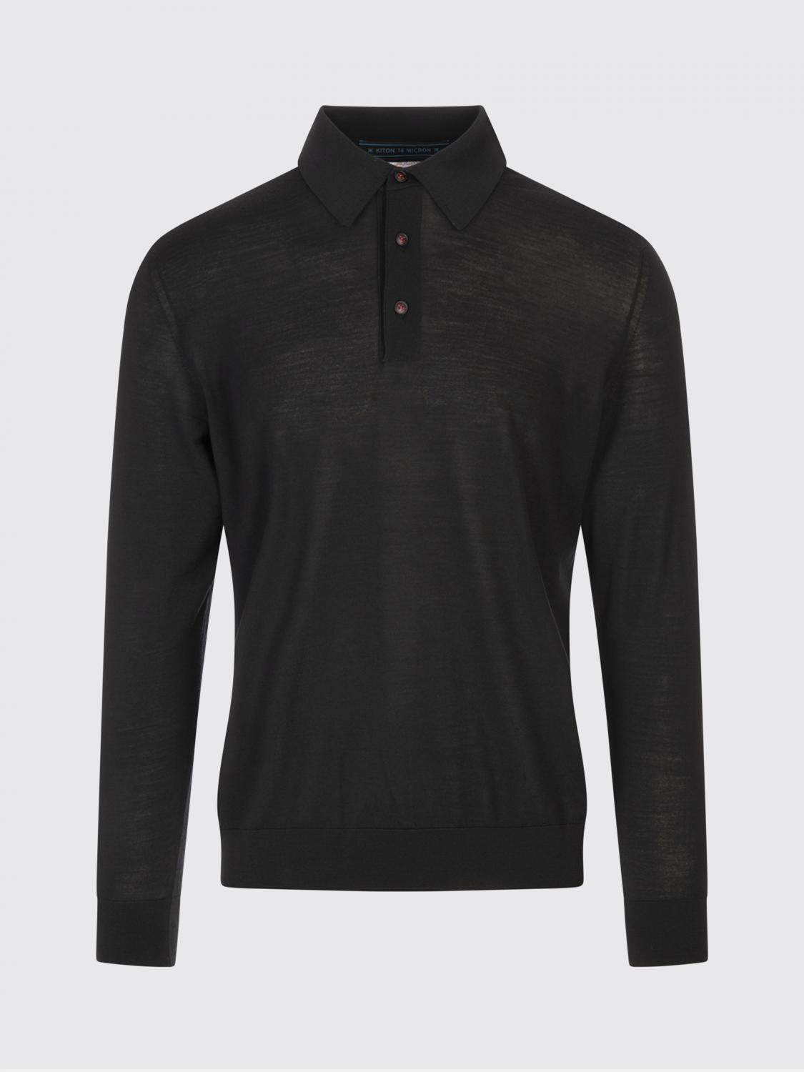 POLO衫 KITON 男士 颜色 黑色
