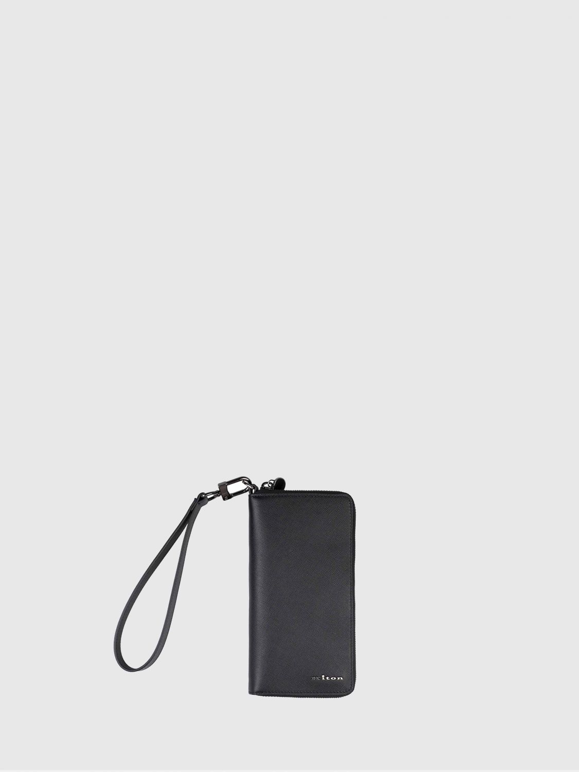 Kiton Leather Phonecase In Black