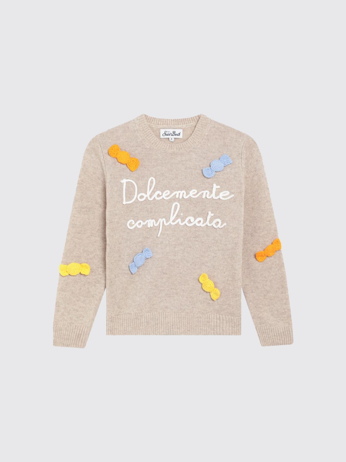 Mc2 Saint Barth Beige Sweater With Candy Patch In Neutral