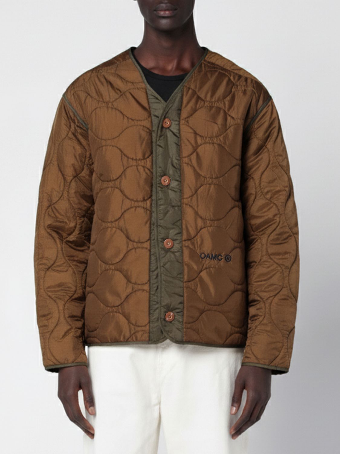 Oamc Coat Men Color Beige In Brown