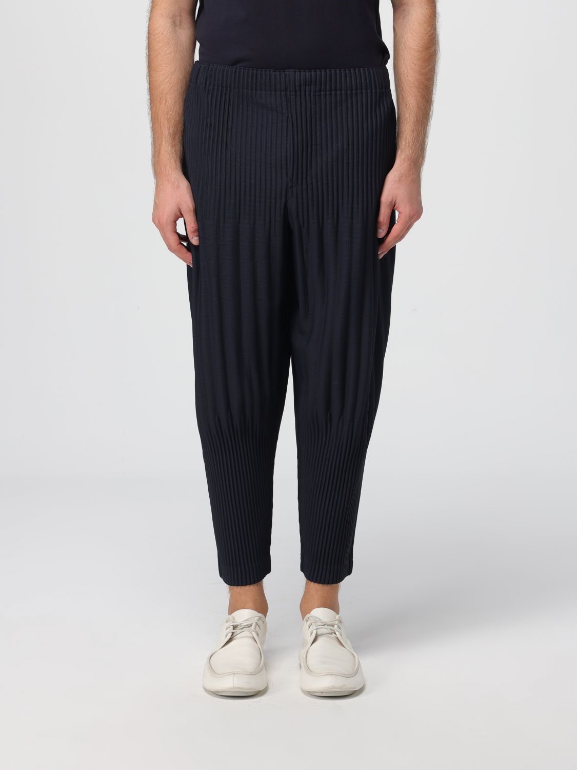 Issey Miyake Pants Homme Plisse' Men Color Blue In Black