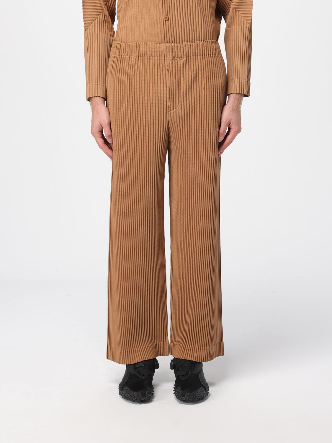 Issey Miyake Pants Homme Plisse' Men Color Brown In Brown