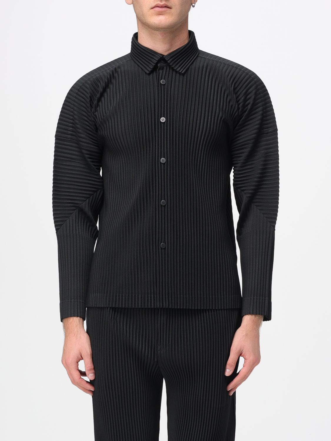 Issey Miyake Shirt Homme Plisse' Men Color Black In Black