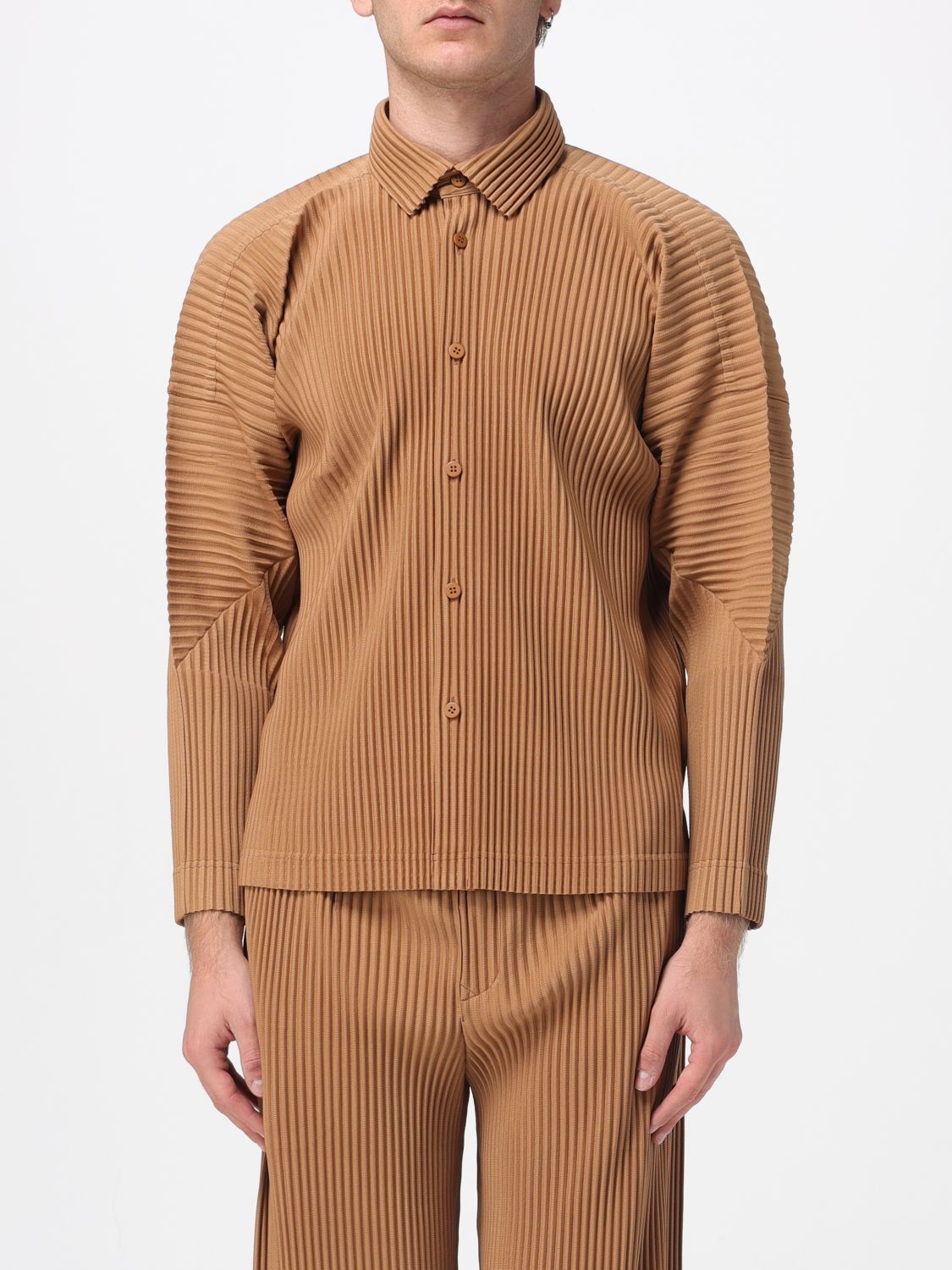 Issey Miyake Shirt Homme Plisse' Men Color Brown In Brown