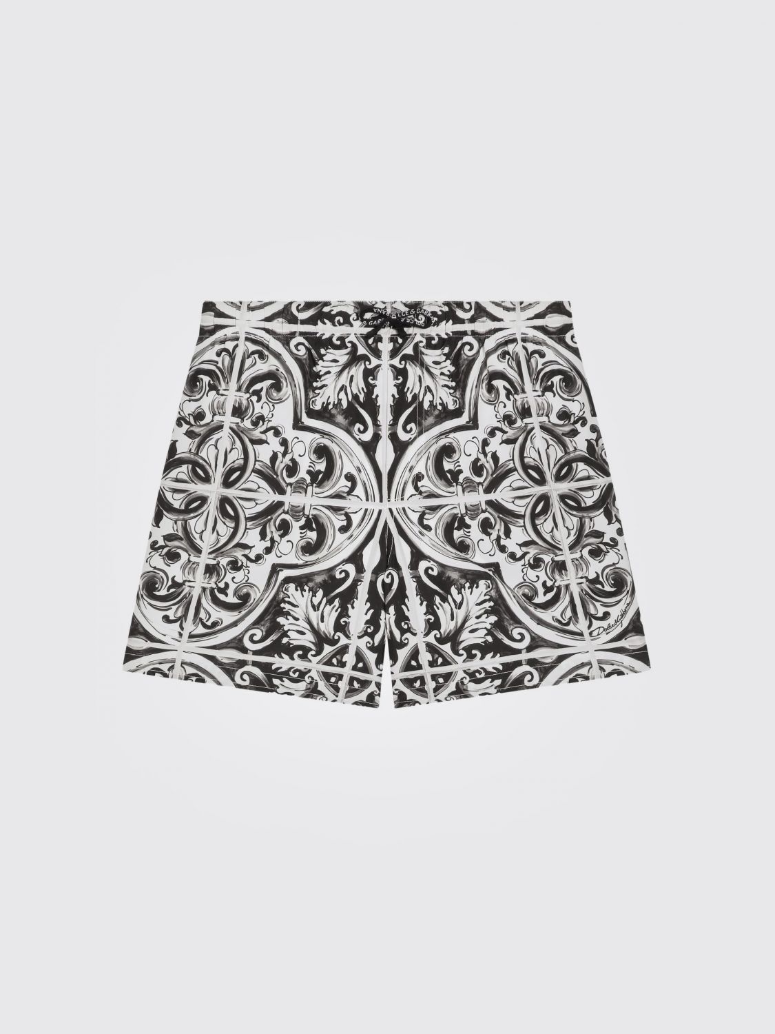 Dolce & Gabbana Majolica-print Canvas Medium Boxer Shorts In Black