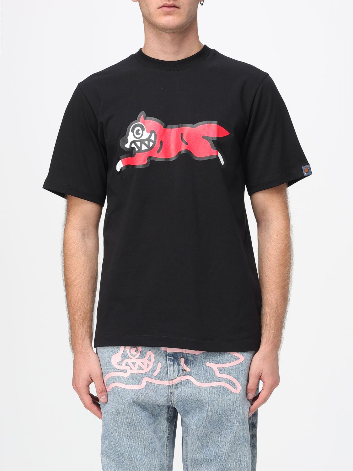 Icecream Running Dog Cotton T-shirt In Black