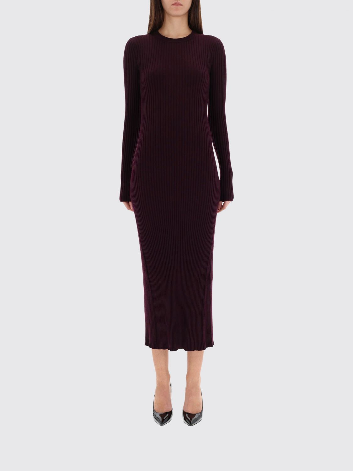 Helmut Lang Dress With Back Slit In Purple